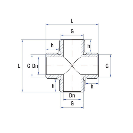 Złącze czwórnik RUMET Mosiądz 1/4'' (GZ)