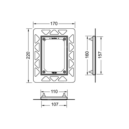 TECEfilo - ramka montażowa do pisuaru do montażu zlicowanego, biała