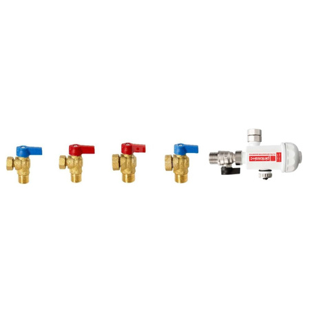 Zestaw zaworów 4 el. + separtator magnetyczny MINI QIK do kotłów gazowych C.O.