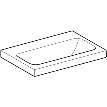 Umywalka GEBERIT iCon Light prostokątna, biała, 600mm, bez otworu na baterię, bez odpływu przelewowego, półka od ściany