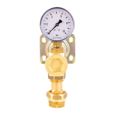 Zespół przyłączeniowy AFRISO BSB 3/4'' GW x szybkozłącze, max. 6 bar + wskaźnik ciśnienia
