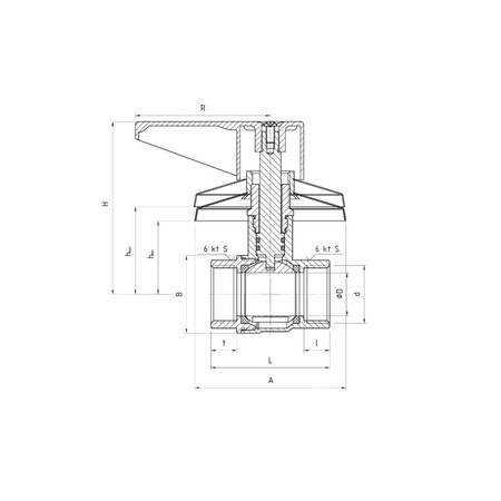 Zawór wodny PERFEXIM 428CH gw 1/2'' x gw 1/2''