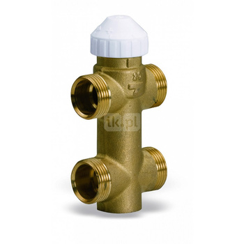 Zawór 3-drogowy z obejściem PN16, maksymalna temp pracy +100˚C, przyłącza płaskouszczelniane VALVOL FAN-COIL 3V-4A 1/2" KV1 PN16