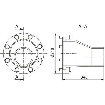 Króciec kołnierzowy DN 200/PE-HD 160x9,5