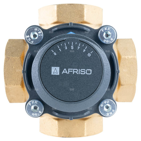 Zawór obrotowy czterodrogowy AFRISO ARV 486 ProClick, mieszający, Siłownik elektryczny ARM 343 ProClick, DN 40