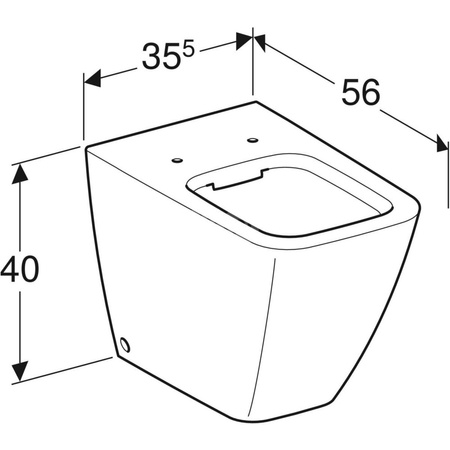 Miska WC stojąca GEBERIT iCon Square bez kołnierza wewnętrznego