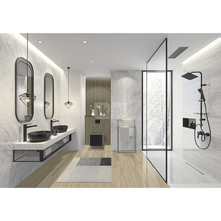 Bateria umywalkowa nablatowa FERRO STRATOS, czarny