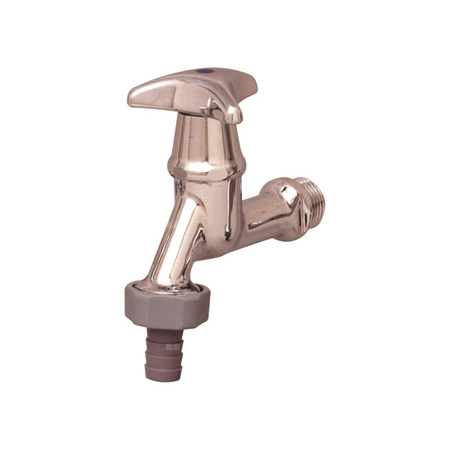 ZAWÓR CZERPALNY Z POKRĘTŁEM GWIAZDZISTYM I ZŁĄCZKĄ DO WĘŻA DN15 CHROM