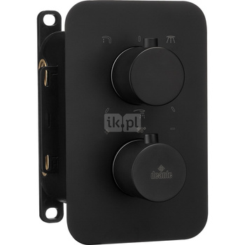 Deante Box Komplet z boxem podtynkowym termostatycznym okrągły Nero