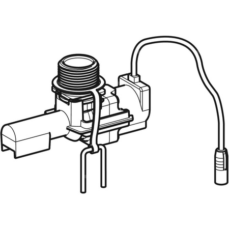 Zawór elektromagnetyczny do spłukiwania higienicznego w spłuczce podtynkowej, zw i cw