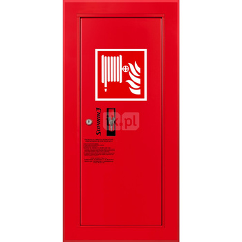 Hydrant DN25 wnękowy boczny, wąż 30m, zamek patent, RAL 3000 prawy