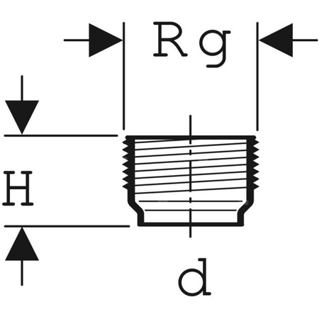 Króciec gwintowany PE d50 Rg62x1/6