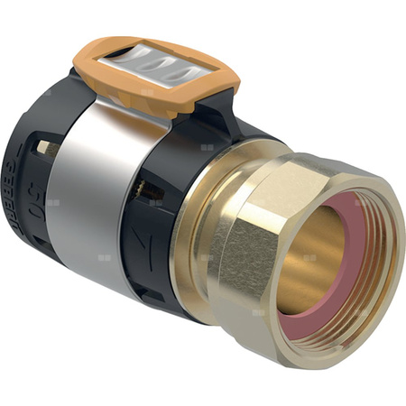 Złączka przejściowa GEBERIT FlowFit, brąz krzemowy bezołowiowy, 2 3/8'' x 50 mm (nakrętka x łącznik zaprasowywany)