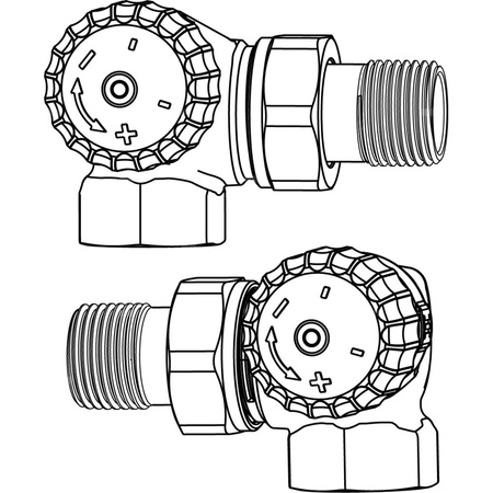 Zawór termostatyczny V-exact II DN 15, kąt.-nar. le.