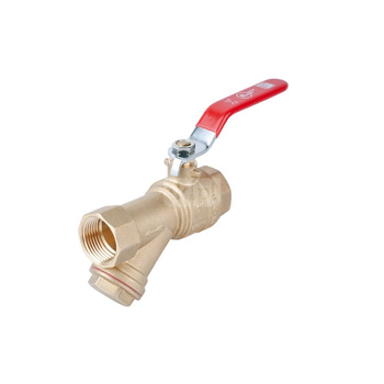 Zawór kulowy PERFEXIM PHA-006 mosiądz chromowany, PN30 3/4'' gw x gw z filtrem skośnym, uchwyt: dźwignia