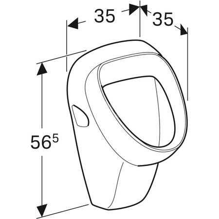 Pisuar Geberit Aller, dopływ z tyłu, odpływ do tyłu