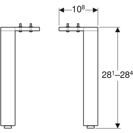 Zestaw nóg montażowych Acanto, H28.1