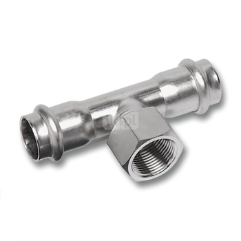 Trójnik SANHA NiroSan Press stal nierdzewna 18 mm x 1/2'' x 18mm (zw x GW x zw)