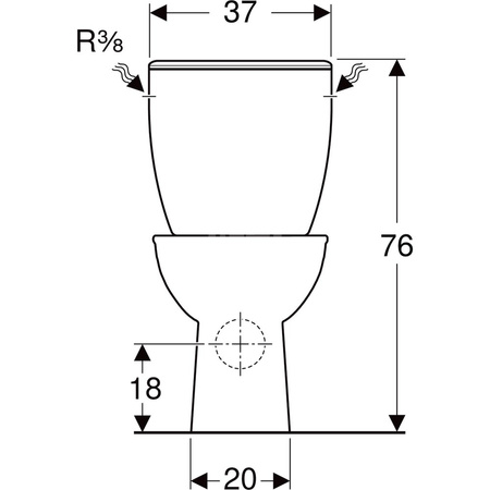 REKORD Zestaw: miska ustępowa kompaktowa ze spłuczką owalną z zasilaniem bocznym, odpływ poziomy, Rimfree (K93020000+K94009000)