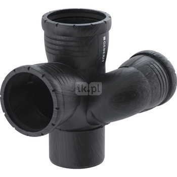 Trójnik studzienkowy Geberit Silent-Pro 87.5' lewy d90/75/90