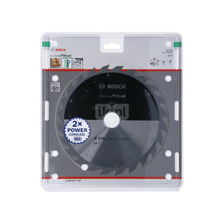 Ostrze do piły tarczowej bezprzewodowej Standard for Wood 250 x 2,2 / 1,6 x 30 T24