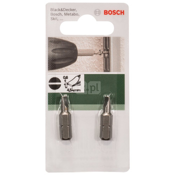 Standardowa końcówka wkręcająca do śrub z rowkiem podłużnym (S) Szczelina S 0,6 x 4,5