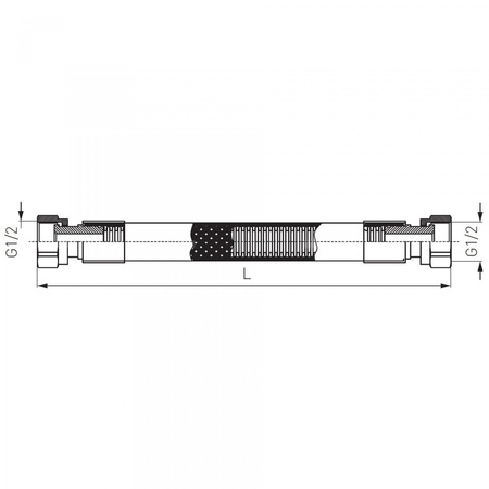 Wąż do gazu FERRO ze złączem gwintowanym 1/2'' GW x GW 750 mm, oplot: PCV