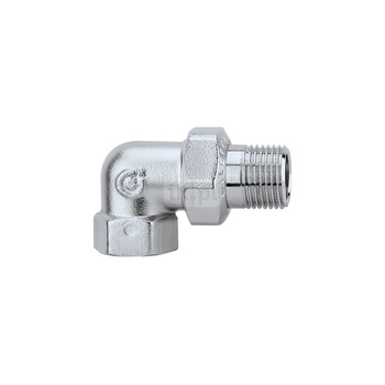 Złączka trzyczęściowa kątowa. Wykończenie: chrom 1/2" GW x GZ ze złączką