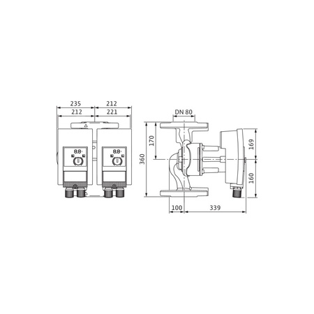 Pompa obiegowa WILO Yonos MAXO-D 80/0,5-12 PN6 1x230 V 50/60 Hz, PN 6/6bar