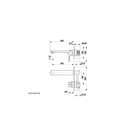 Bateria umywalkowa ścienna KFA Armatura MOKAIT, chrom, montaż podtynkowa