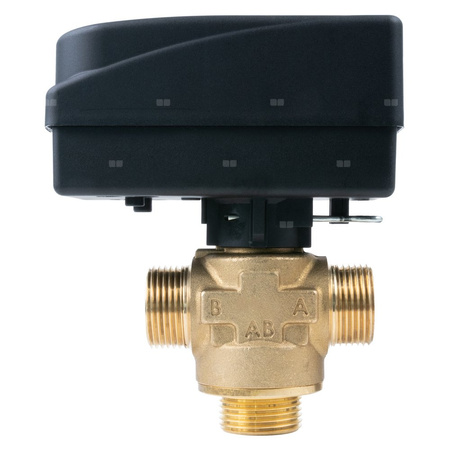 Zawór trójdrożny AFRISO AZV 643 mosiądz, średnica DN20 gwinty zewnętrzne silnik elektryczny