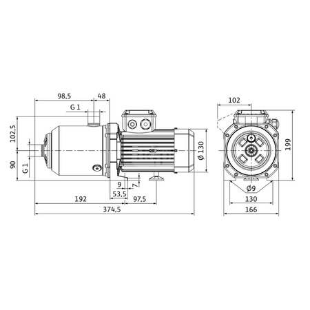 Wysokociśnieniowa pozioma pompa do wody Wilo-MEDANA CH1-L.403-1/E/A/10T