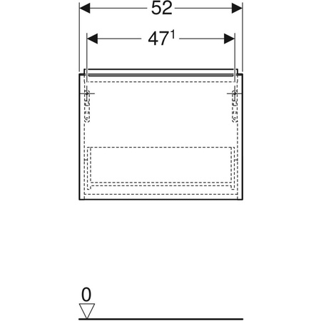 Szafka pod umywalkę kompaktową iCon, z jedną szufladą 52 cm x 41,5 cm x 30,7 cm, biały / lakierowany matowy, biały / matowy