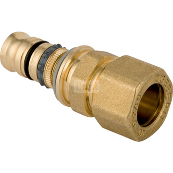 Złączka przejściowa GEBERIT Mepla, mosiądz / mosiądz, 16 mm, DN 12 x 15 mm x DN 12 (PZ x końcówka wciskowa), (głębokość: 5.5 mm) z uszczelką