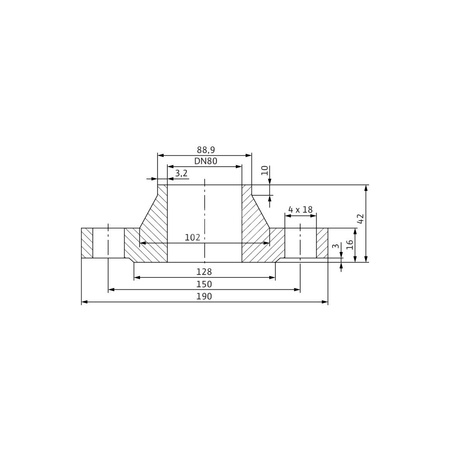 Zestaw przeciwkołnierzy stal nierdzewna, przył. DN 80 dł.190mm szer.190mm WILO