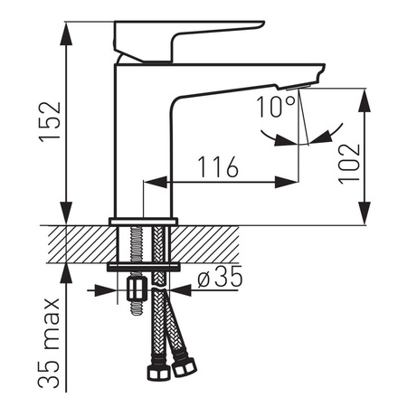 Bateria umywalkowa stojąca FERRO ADORE, chrom/biały
