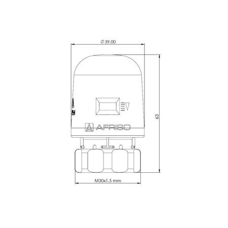 Siłownik termoelektryczny 230 V AC, NC AFRISO TSA-01 gwint M30x1,5 mm
