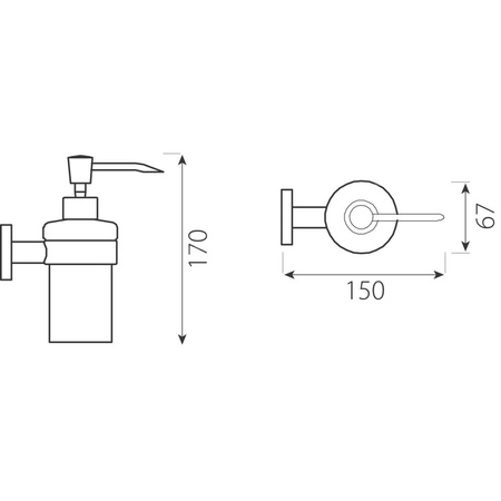 GRACE dozownik na mydlo, mrożone szkło/chrom