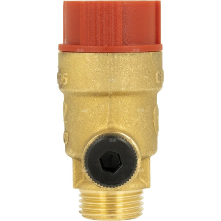 Zawór przelewowy AFRISO MS z wyjściem na manometr mosiądz 3 bar GZ x GW 1/2'' x 3/4''
