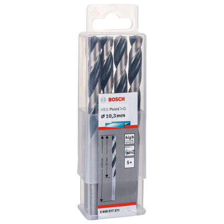 WIERT. HSS POINTTEQ 10.3MM 5PC