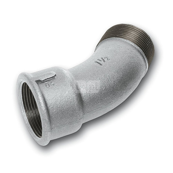 Łuk 45' SANHA 40#, żeliwo (Cynk/nikiel) (ocynk), 3'' (GW x GZ)