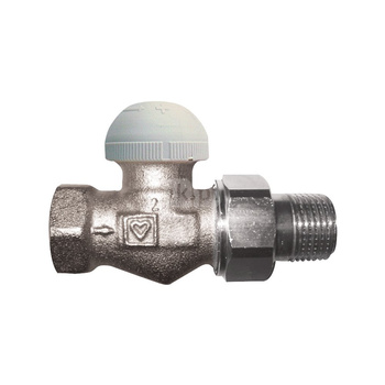 Zawór grzejnikowy termostatyczny HERZ TS-98-V prosty z nastawą wstępną, połączenie 3/8'' (niklowanie)
