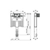 Spłuczka podtynkowaTECETECE, 1077 x 440 x 80 mm, uruchamiana od przodu, z kolanem odpływowym 250mm
