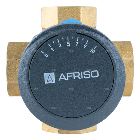 Zawór obrotowy czterodrogowy AFRISO ARV 482 ProClick, mieszający, Siłownik elektryczny ARM 343 ProClick, DN 20