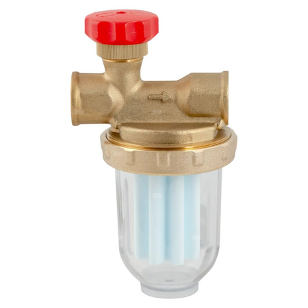 Filtr olejowy AFRISO V 1/2 - 500 Sijednorurowy fi 1/2''/1/2'' GW x GW, z wkładem plastikowym, maks. przepływ 390 l/h