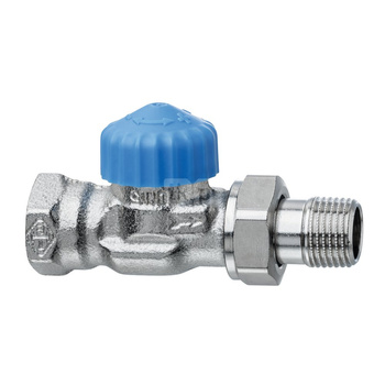 Zawór termostatyczny bez nastawy wstępnej o szczególnie małym oporze DN10, kapturek niebieski, prosty