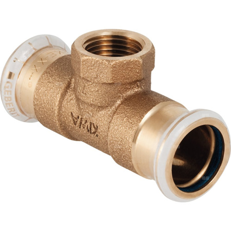 Trójnik GEBERIT Mapress Kupfer FKM przejściowy Cu 22 mm x 1/2'' x 22 mm (mufa zaciskowa x GW x mufa zaciskowa)