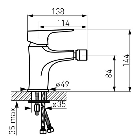 Bateria bidetowa stojąca FERRO TIGA, kolor chrom