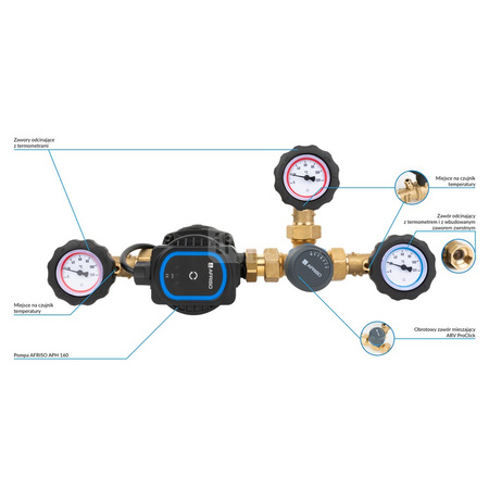 Grupa pompowa AFRISO BRA 130 AP GW 1'' x 1'' Kvs6.3