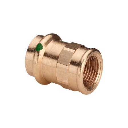 Złącze przejściowe Sanpress VIEGA 2212 Jednoczęściowy, brąz / brąz, 22 mm, 1'' (mz x gwm), 52 mm z uszczelką